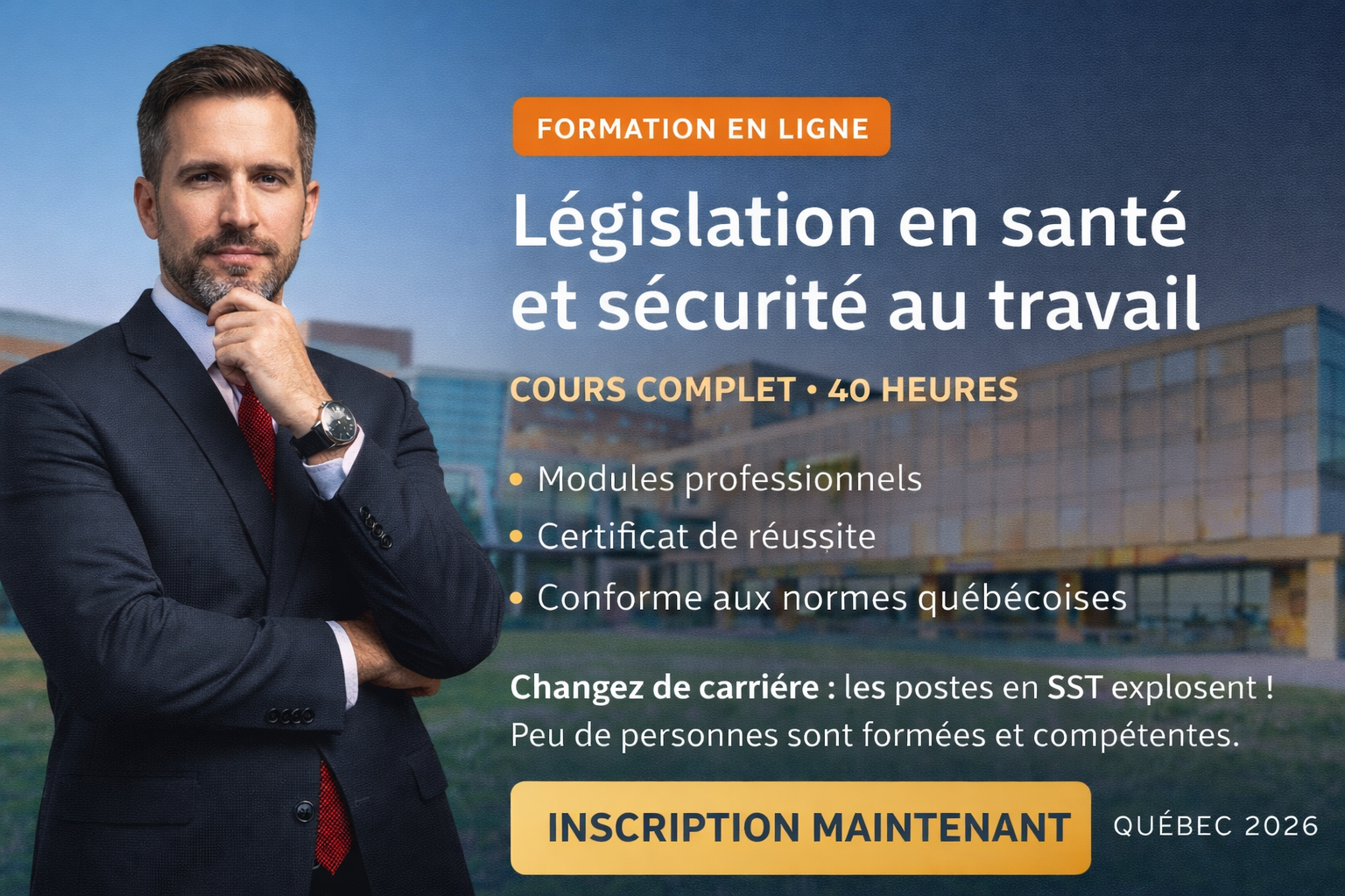Législation en santé et sécurité du travail (Québec) – Formation professionnelle certifiante